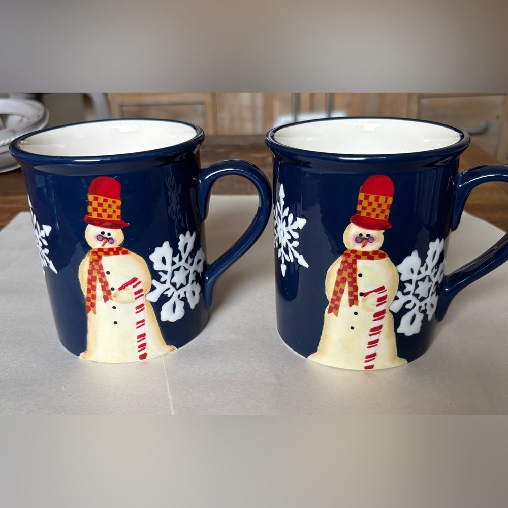 (2). Brand New St. Nicholas snowman mugs